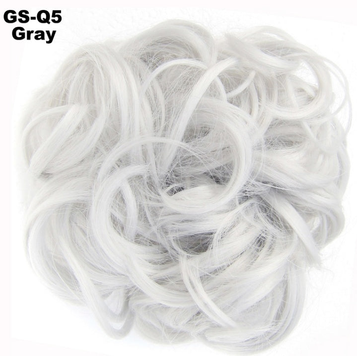 Europe, Japan, and South Korea popular hair bun fluffy natural drawstring curly hair ball head hair ring hair set female hair accessories chemical fiber hair Europe, Japan, and South Korea popular hair bun fluffy natural drawstring curly hair ball head hair ring hair set female hair accessories chemical fiber hair